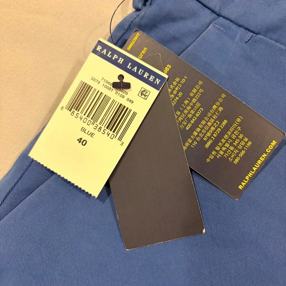 Polo Ralph Lauren Mens Blue Stretch Classic Fit 9 Inch Chino Shorts Size 40 NWT